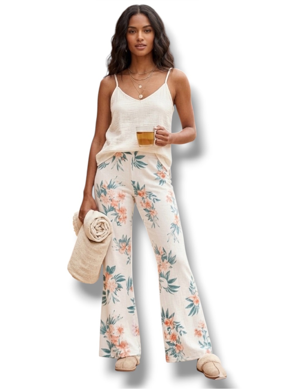 Inspired Hearts Pajama Pants Soft Lightweight Floral Print Size Large 🍭